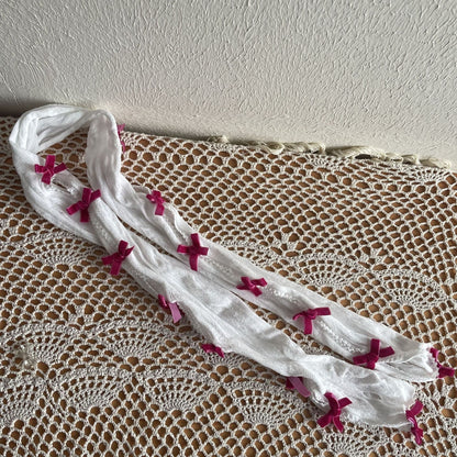 Lace bowknot hollow out contrast gloves
