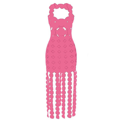 Hollow out backless sleeveless low cut solid cut out maxi dress