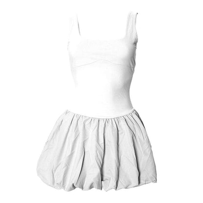 Square neck solid ruched backless cami mini dress