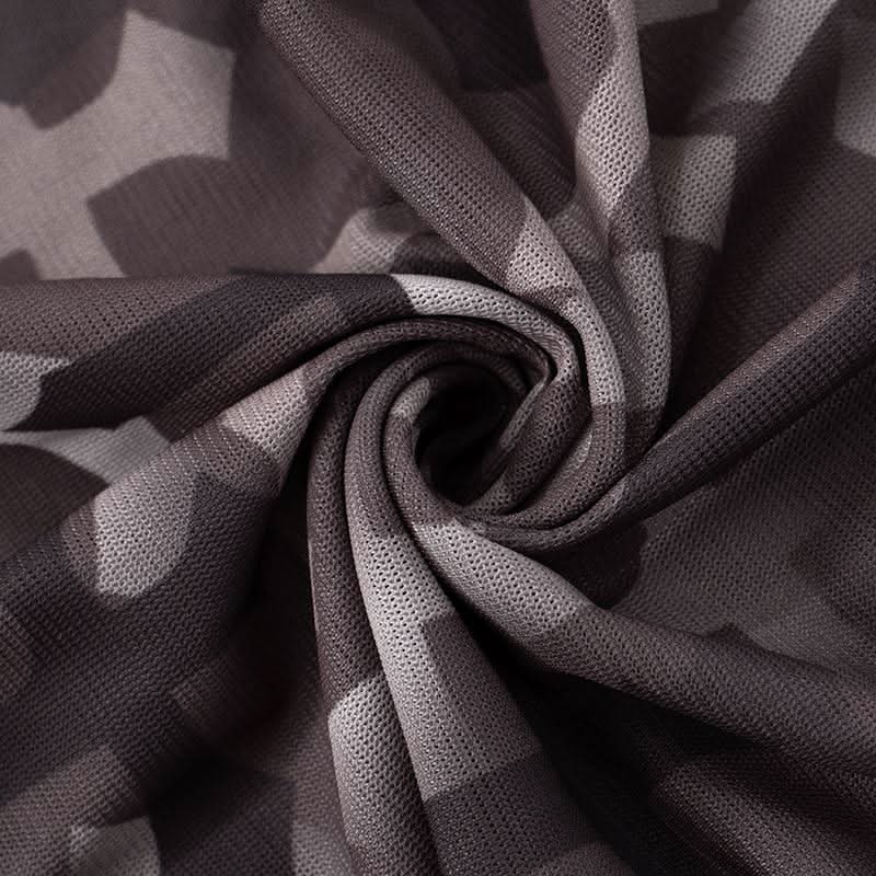 Long sleeve cross print sheer mesh backless maxi dress