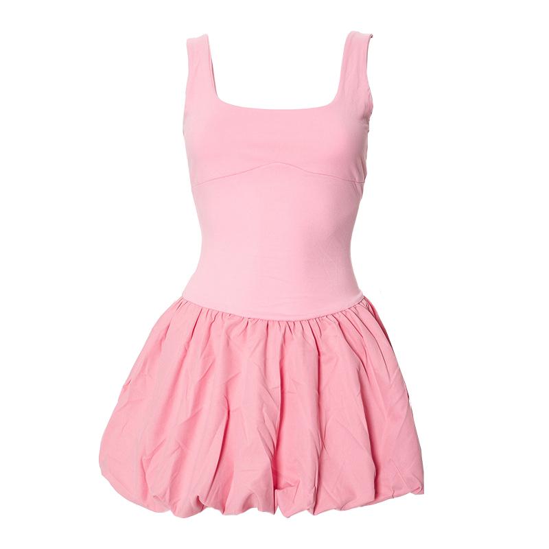 Square neck solid ruched backless cami mini dress