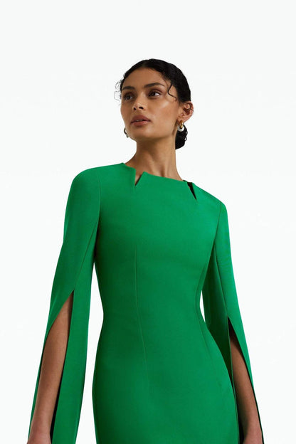 Solid Split Cape Maxi Dress