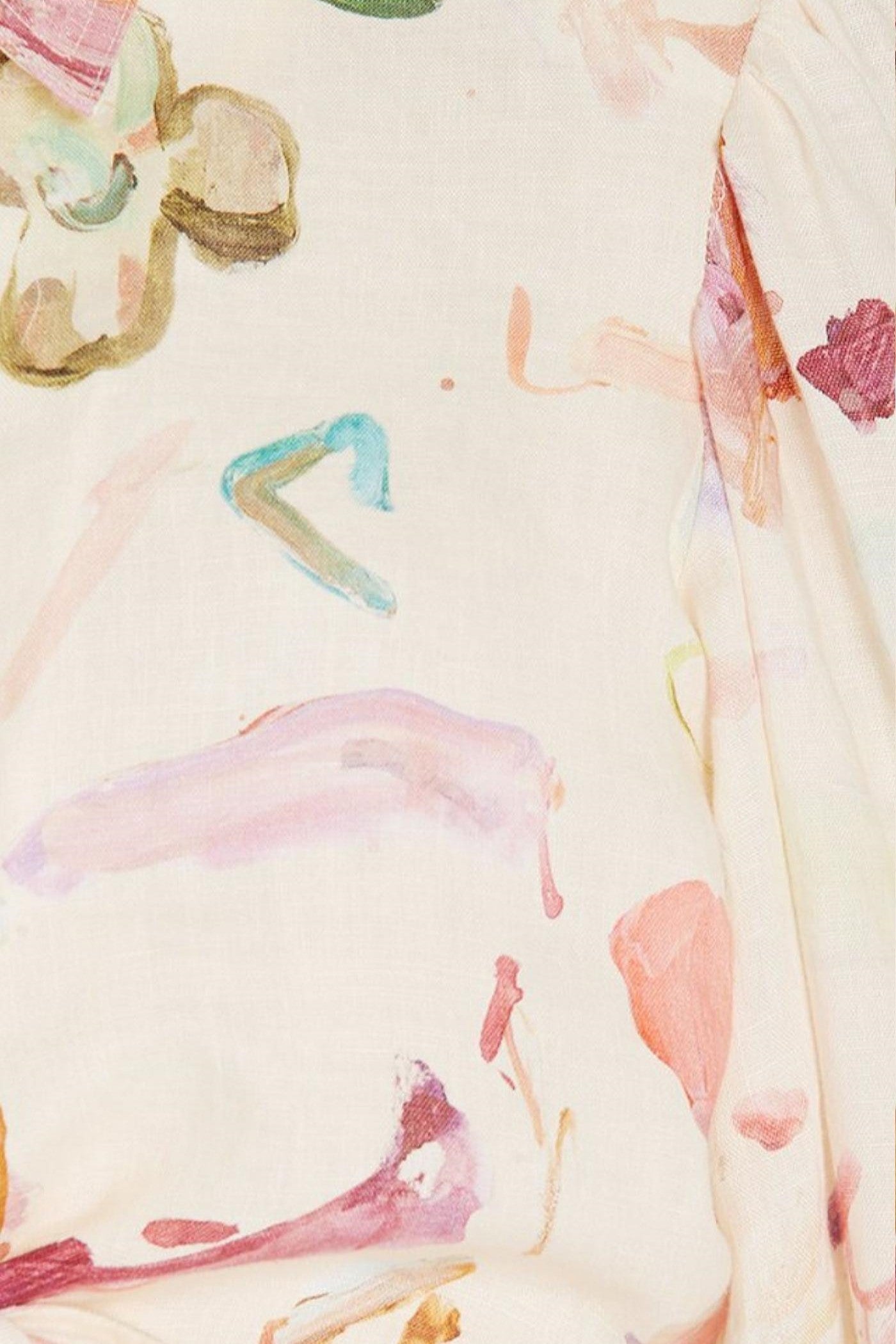 Abstract Print Shirt Collar Button Midi Dress