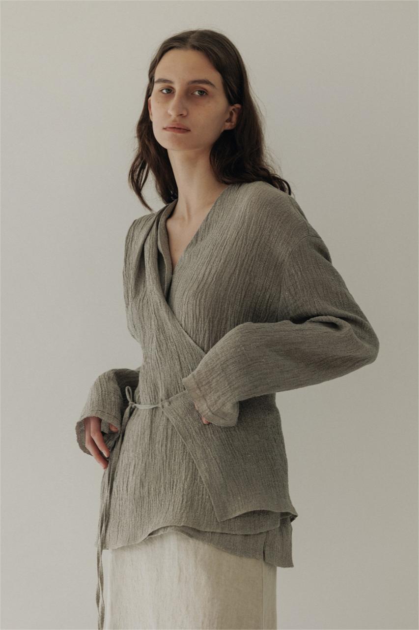 Vintage Wrapover Long Sleeve Shirt
