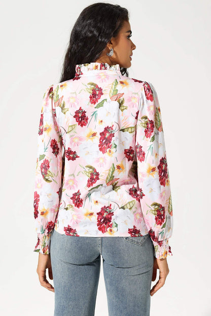 Floral Long Sleeve V-Neck Top