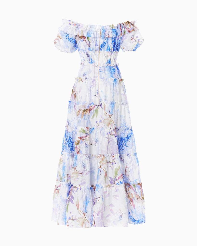 Floral Off-Shoulder Ruffle Maxi Dress