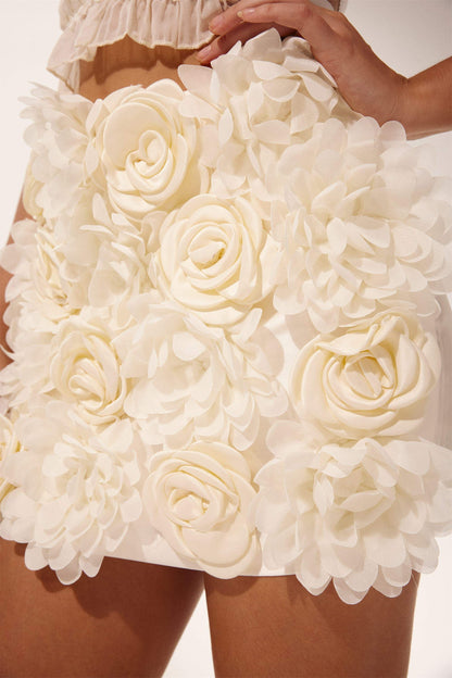 Celeste Flower Embellished Mini Skirt