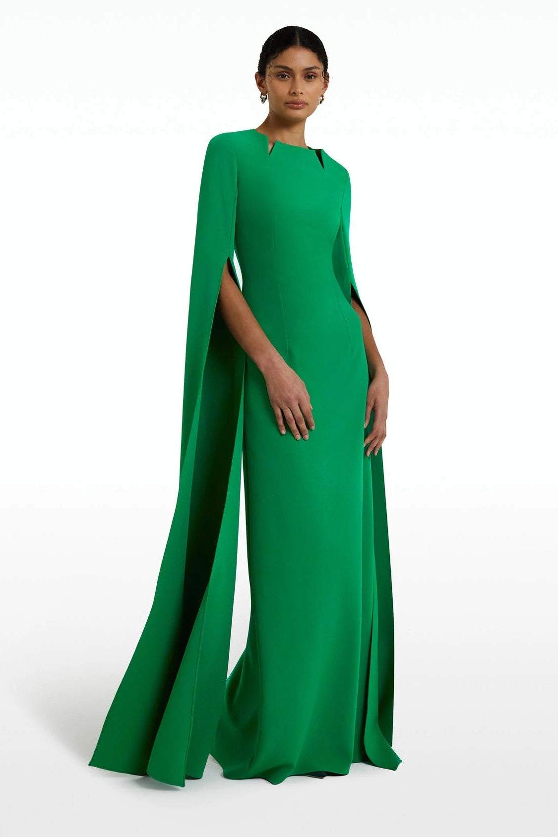 Split Cape Accessory Solid Split Cape Maxi Dress – Classylooker