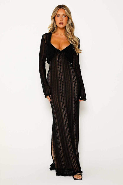 V-Neck Cut-Out Slit Cami Dress Suit