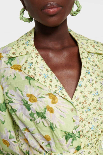 Floral Long Sleeve Mini Dress With Belt