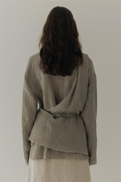 Vintage Wrapover Long Sleeve Shirt