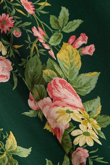 Floral Sweetheart Neck Sleeveless Split Midi Dress