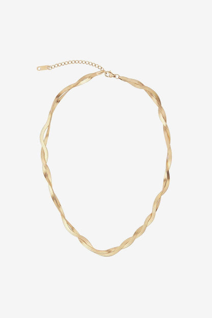 Gold Tone Two Strand Cross Necklace