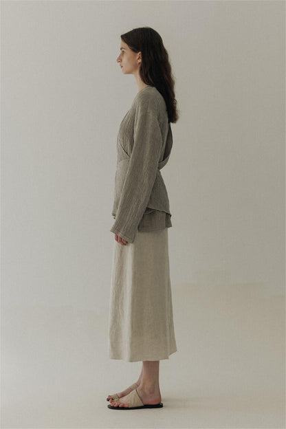 Vintage Wrapover Long Sleeve Shirt