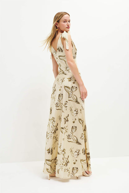 Floral V-Neck Wrapover Belted Midi Dress