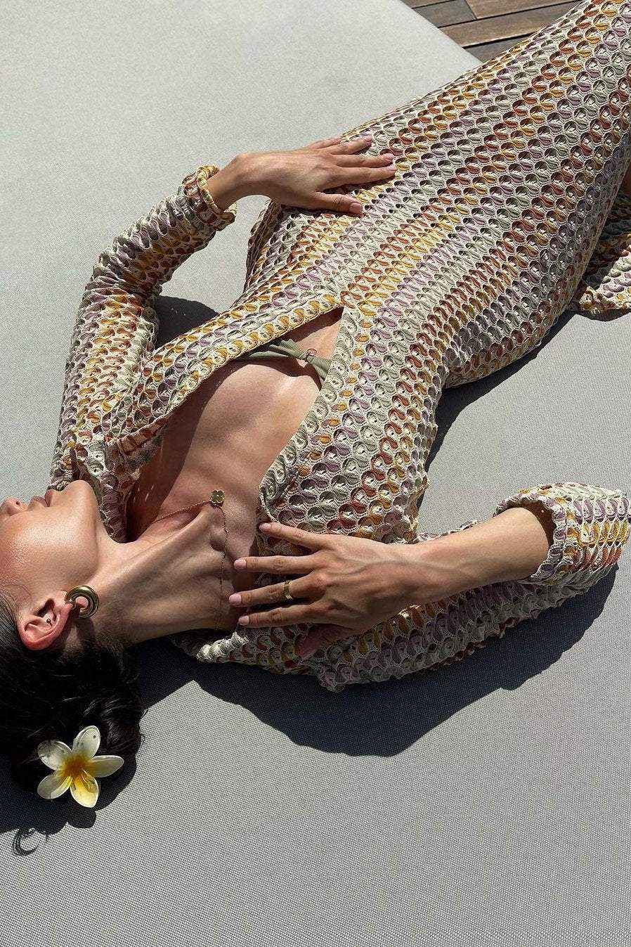 Dawn V-Neck Crochet Maxi Dress