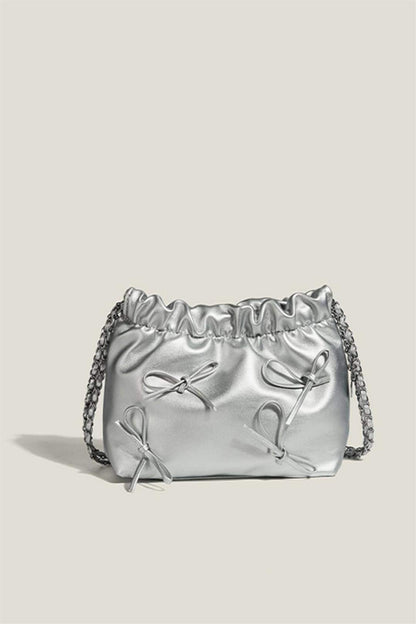 Bow Pleated Shoulder Bag