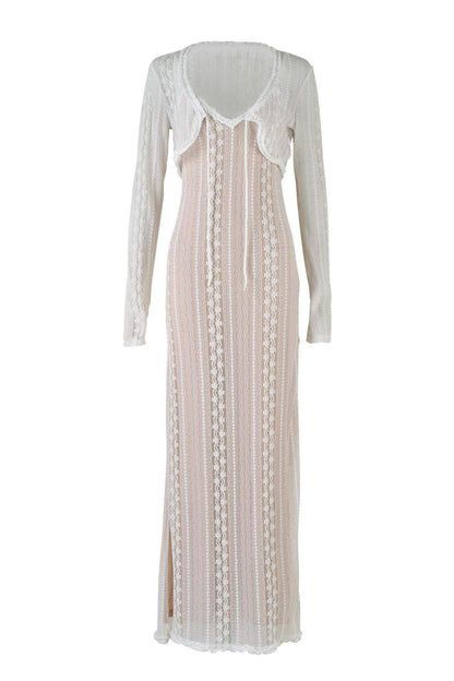 V-Neck Cut-Out Slit Cami Dress Suit