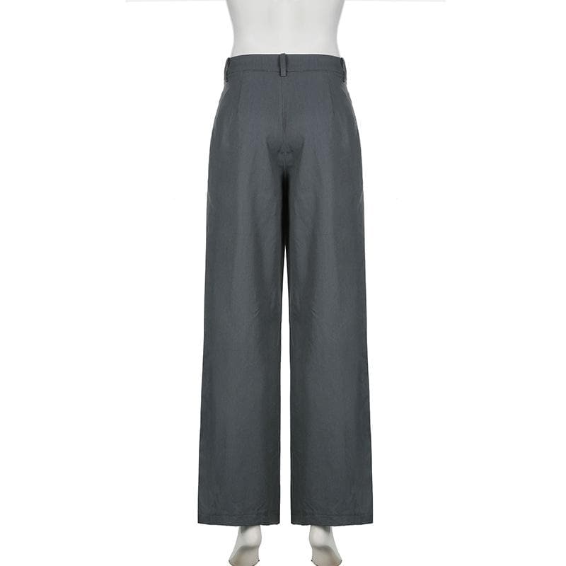 Zip-up wide leg medium rise pant