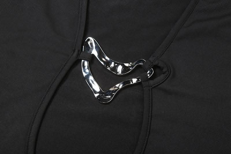 Hollow out metal applique cut out maxi dress-final-sale