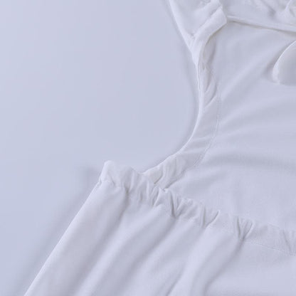 Open tie back solid midi dress