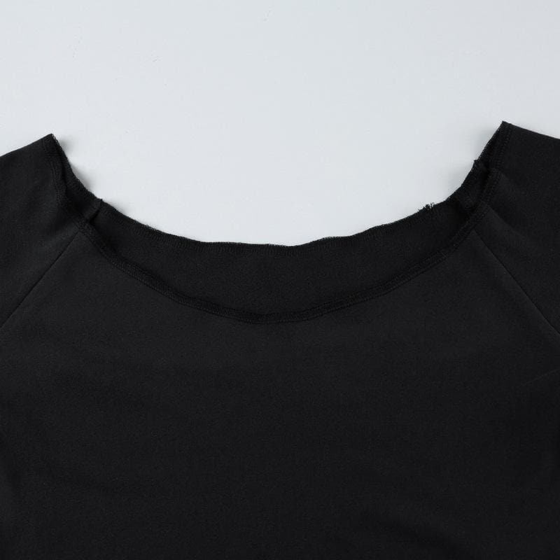 Long sleeve off shoulder solid top