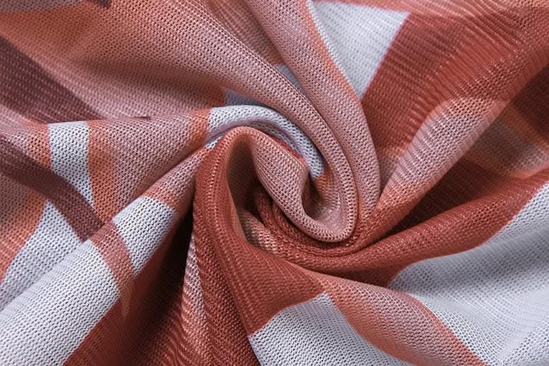 Abstract contrast cowl neck halter backless irregular mini dress-final-sale