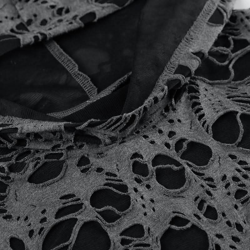 Hoodie long sleeve hollow out cut out top