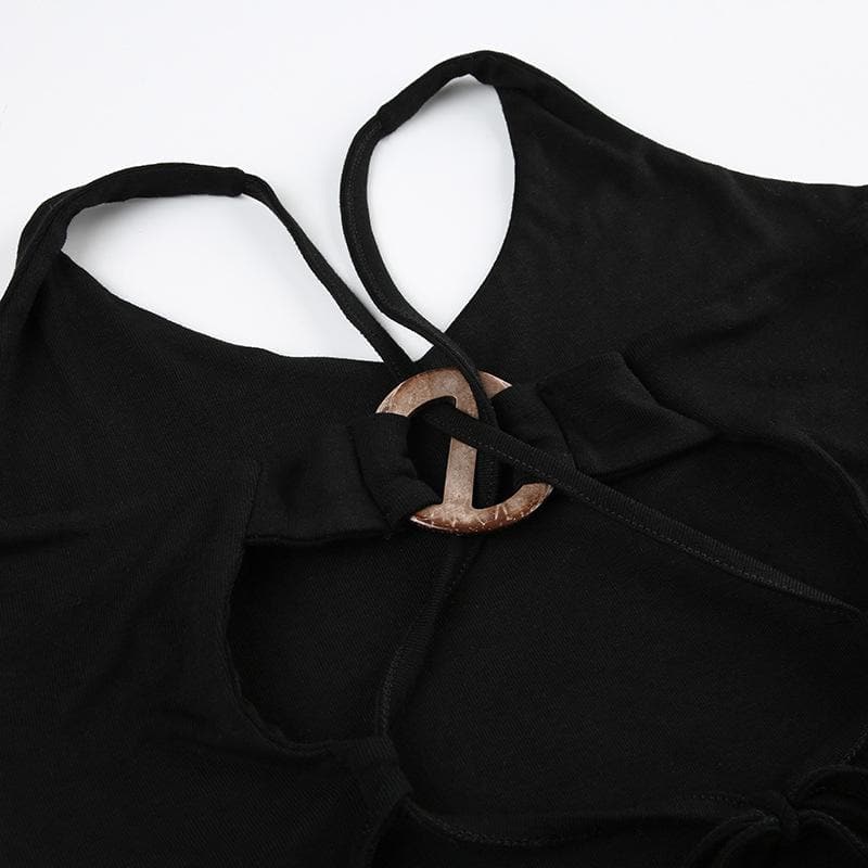 U neck backless o ring cross back top