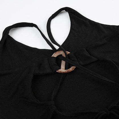 U neck backless o ring cross back top