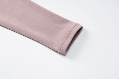 Long sleeve u neck backless solid top