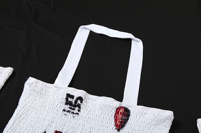 Halter gloves smocked ruffle letter print tube top