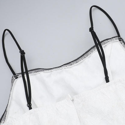 Lace backless lace up cami maxi dress