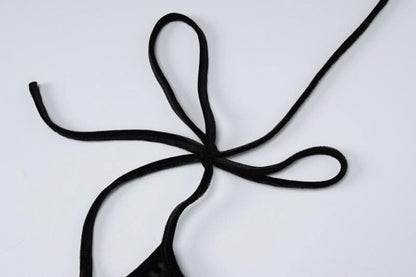 Self tie mesh patchwork backless velvet solid cami maxi dress-final-sale