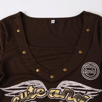 Beaded pattern long sleeve contrast top-final-sale