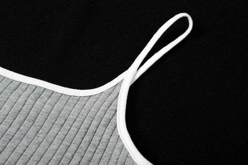 Ribbed solid cami midi dress