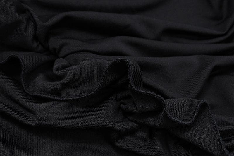 Flower applique solid halter ruched tube crop top