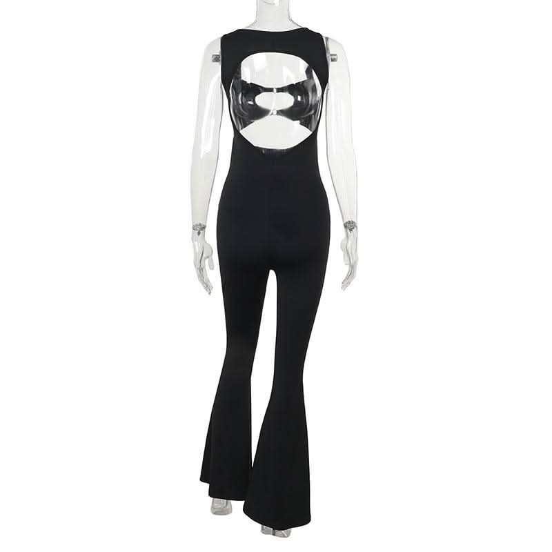 Sleeveless hollow out o ring jumpsuit