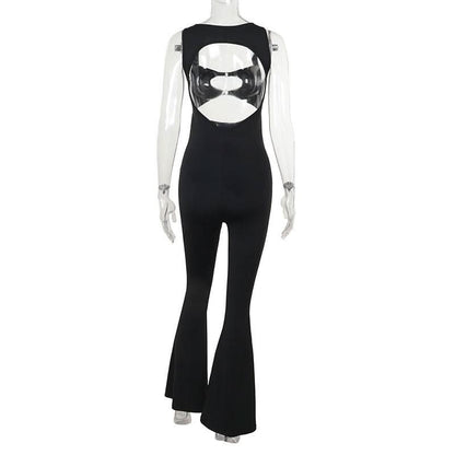 Sleeveless hollow out o ring jumpsuit