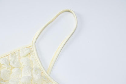Solid hollow out waffle backless cami cut out midi dress
