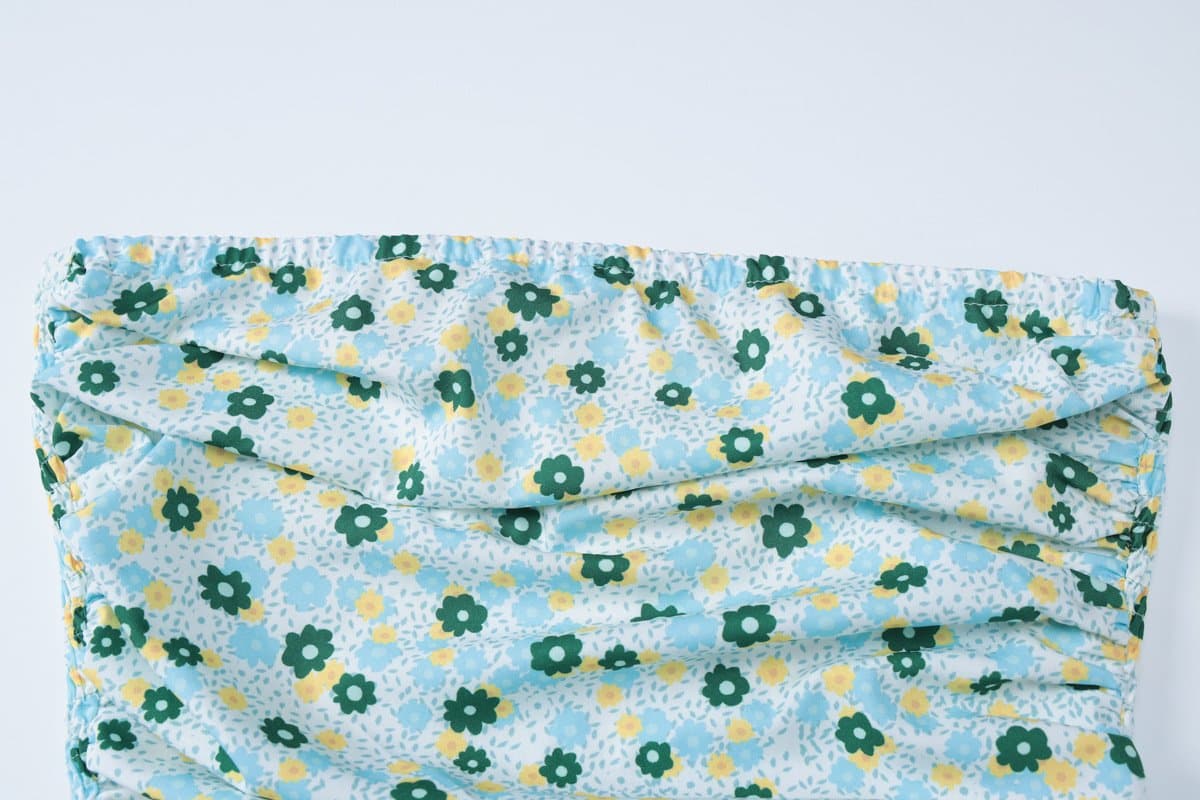 Flower print ruched tube mini dress