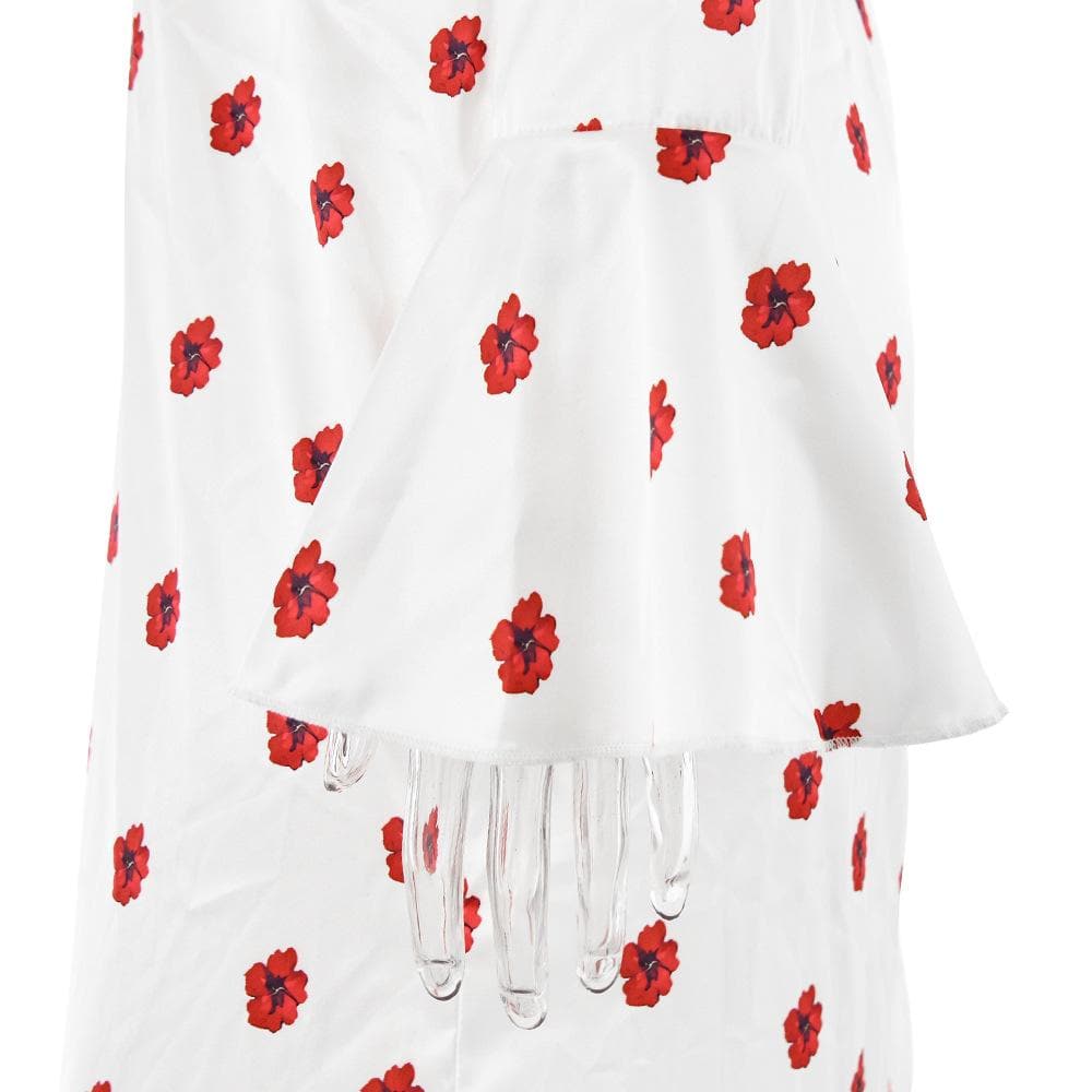 Long flared sleeve flower print zip-up maxi dress