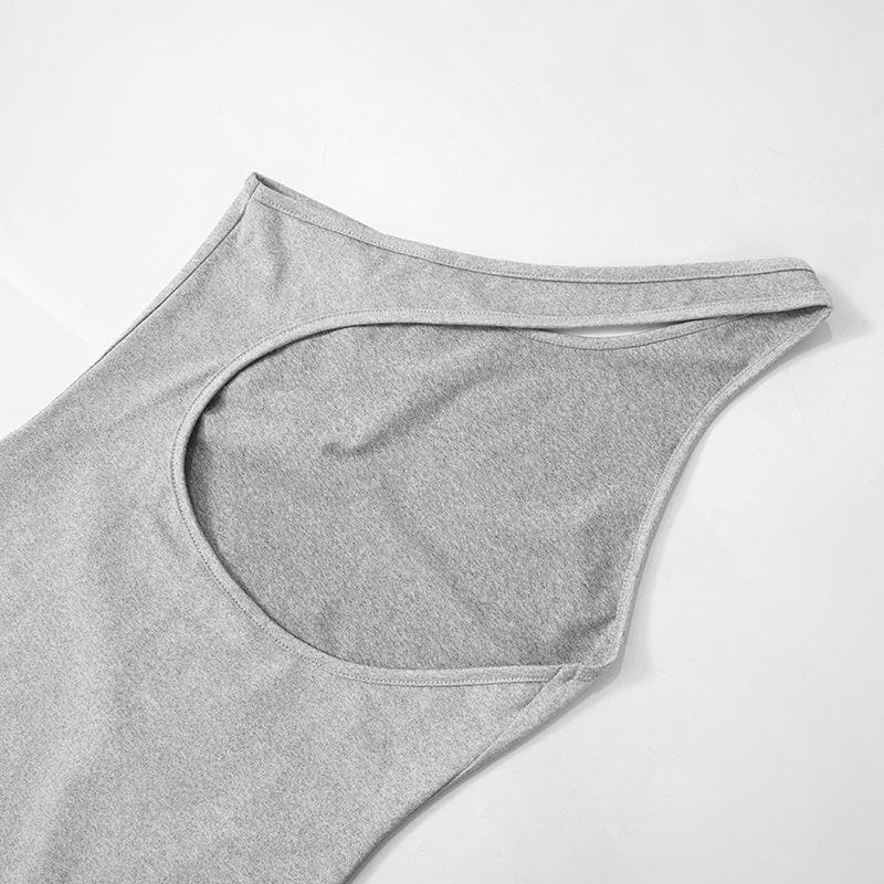 One shoulder solid backless maxi dress