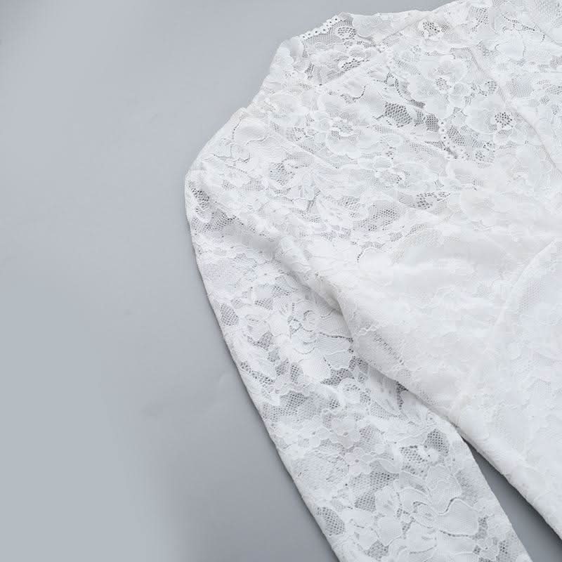 Long flared sleeve v neck lace solid top