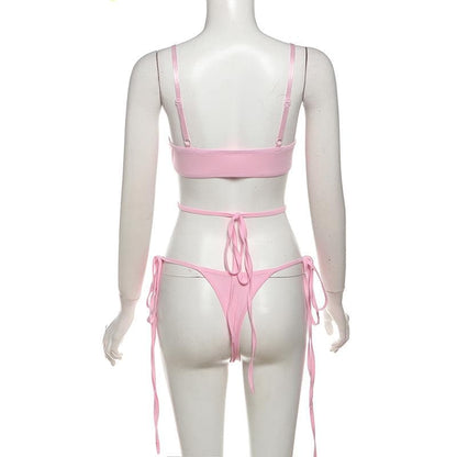 Lace butterfly pattern cross front hollow out cami bodysuit