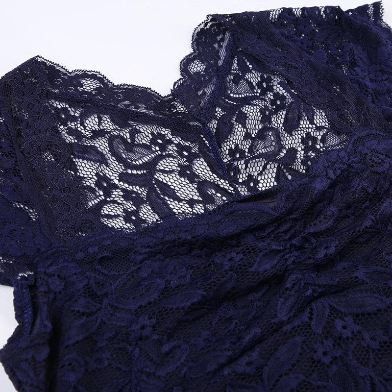 Cap sleeve ruched patchwork lace top