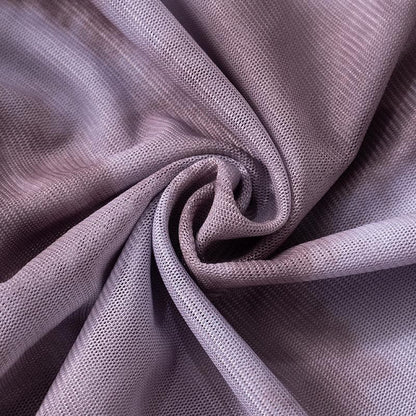 Mesh self tie print high slit ruffle cami maxi dress