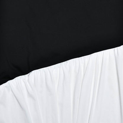 Long sleeve irregular crewneck ruched slit maxi dress