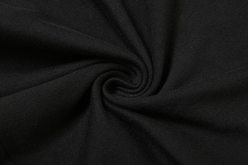 Long sleeve u neck backless self tie solid jumpsuit-final-sale