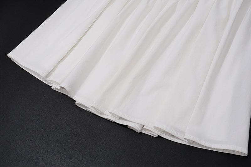 Button ruffle square neck ruched bustier tank mini dress